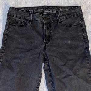 Black straight leg jeans